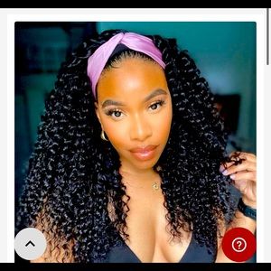Curly headband wig synthetic